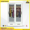 Lemari gamis pintu sliding kaca lemari wardrobe LED bahan besi 120 cm lemari gantung lemari baju GM-120