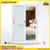 Lemari pakaian pintu sliding lemari wardrobe bahan besi 120 cm lemari kamar lemari baju V-120