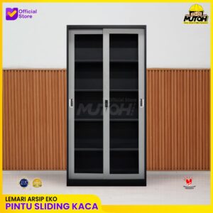 Lemari arsip besi Murah 2 pintu geser sliding kaca | MUTOH EKONOMIS