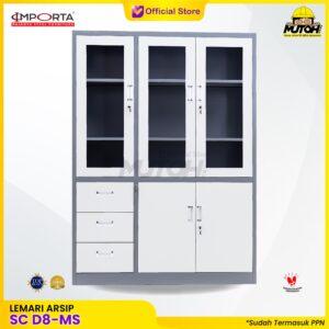 Lemari arsip besi SC-D8MS – 3 Pintu Kombinasi 3 Laci