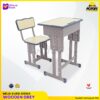Meja belajar Set Wooden Grey meja kursi siswa | warna serat kayu lis abu-abu MUTOH EKO
