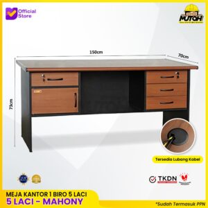 Meja kerja kantor 1 Biro VIP MV 502 TKDN