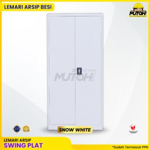 Lemari besi arsip 2 pintu swing plat putih MUTOH SNOW WHITE