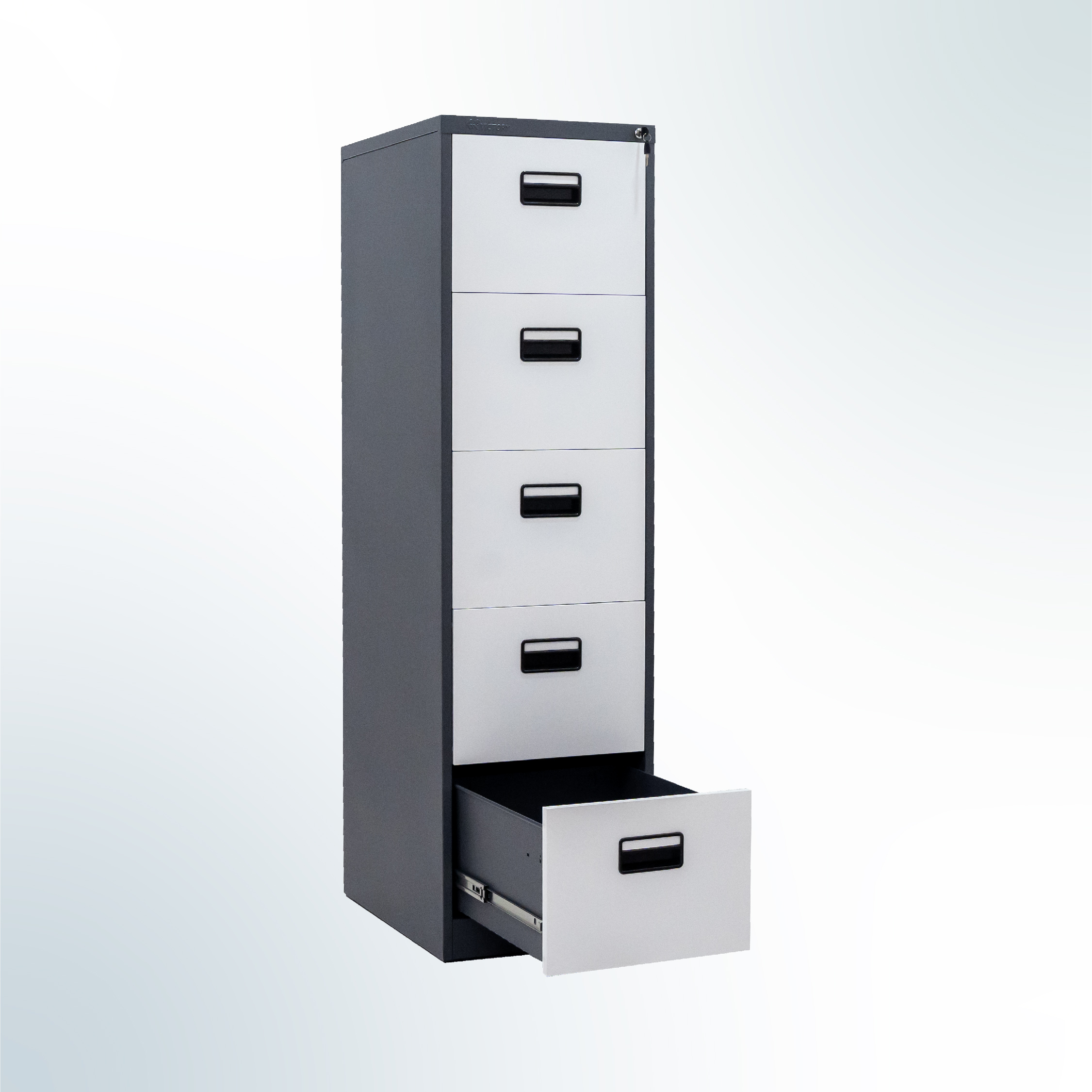 MUTOH-E TWO TONE | Filing Cabinet 5 Susun 5 Laci - Kombinasi Abu - Gambar 2
