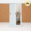Lemari pakaian besi 2 pintu cermin sliding V-90 cm MUTOH2000 | Lemari Wardrobe