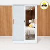 Lemari pakaian besi 2 pintu cermin sliding V-120 cm MUTOH2000 | Lemari Wardrobe