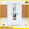 Lemari pakaian 3 pintu sliding lemari wardrobe bahan besi 120 cm lemari kamar lemari baju V-3PL