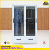 Lemari gamis pintu sliding kaca lemari wardrobe LED bahan besi 120 cm lemari gantung lemari baju GM-120