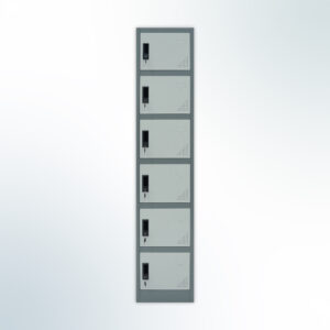 MUTOH-R TWO TONE | Locker Besi 6 Pintu Single – Kombinasi Abu