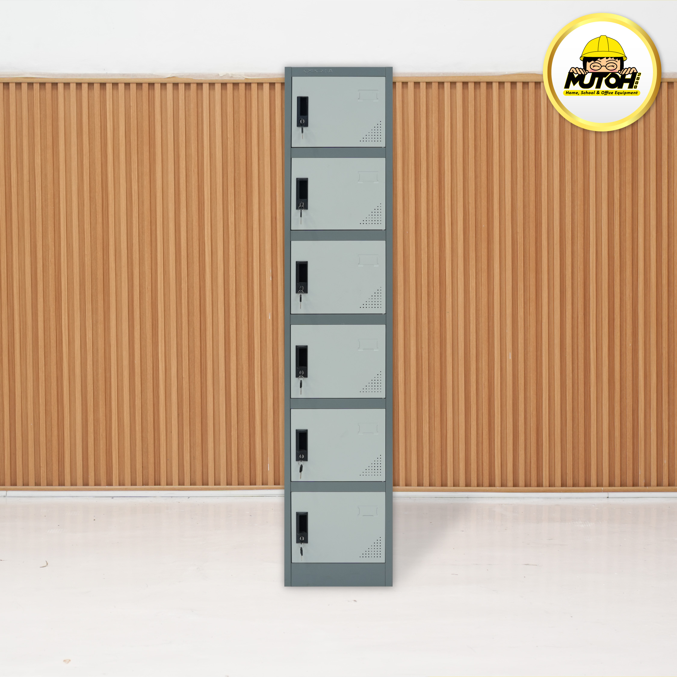 LOCKER BESI CURVE 6 pintu | lemari locker besi 6 pintu single MUTOH2000