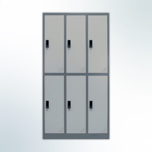 MUTOH-R TWO TONE | Locker Besi 6 Pintu – Kombinasi Abu