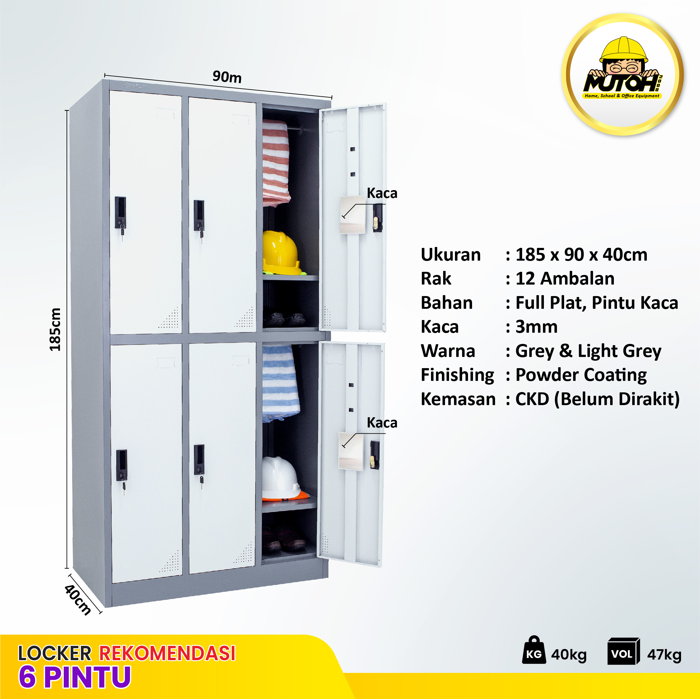 LOCKER BESI CURVE 6 pintu | lemari locker besi 6 pintu MUTOH2000 - Gambar 2