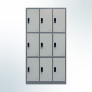MUTOH-R TWO TONE | Locker Besi 9 Pintu – Kombinasi Abu