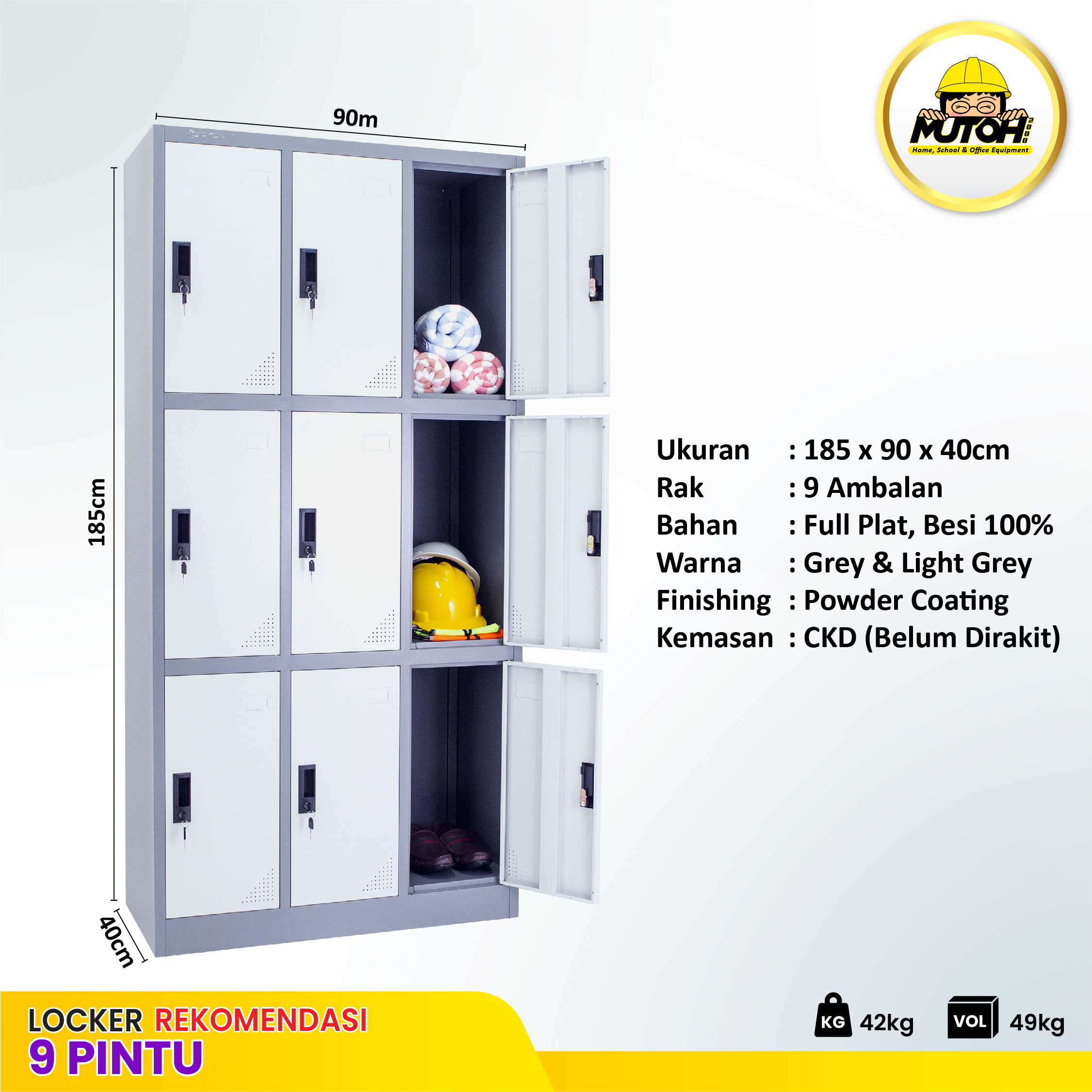 LOCKER BESI CURVE 9 pintu | lemari locker besi 9 pintu MUTOH2000 - Gambar 2