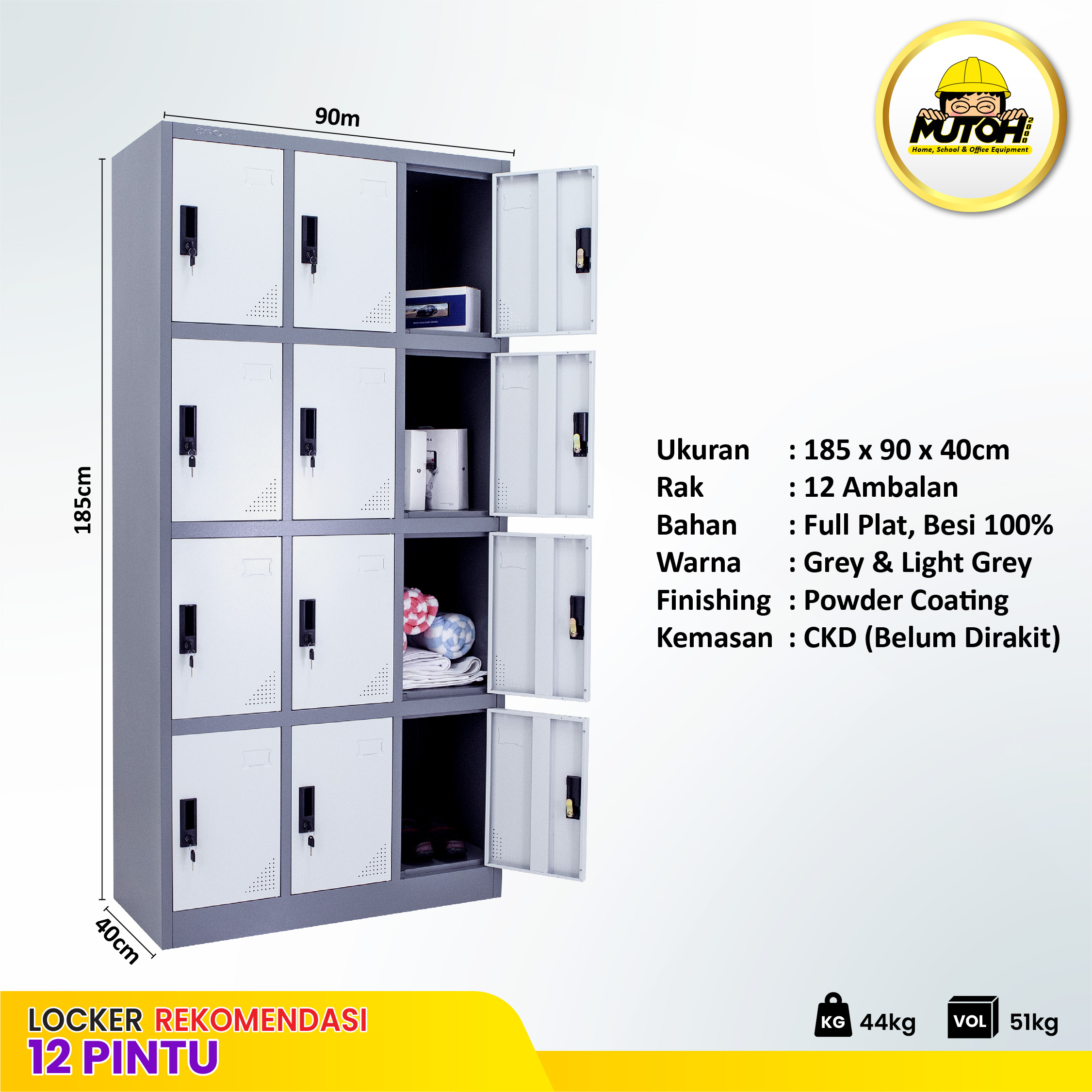 LOCKER BESI CURVE 12 pintu | lemari locker besi 12 pintu MUTOH2000 - Gambar 2