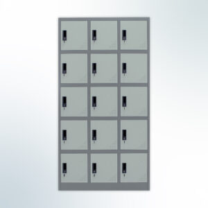 MUTOH-R TWO TONE | Locker Besi 15 Pintu – Kombinasi Abu