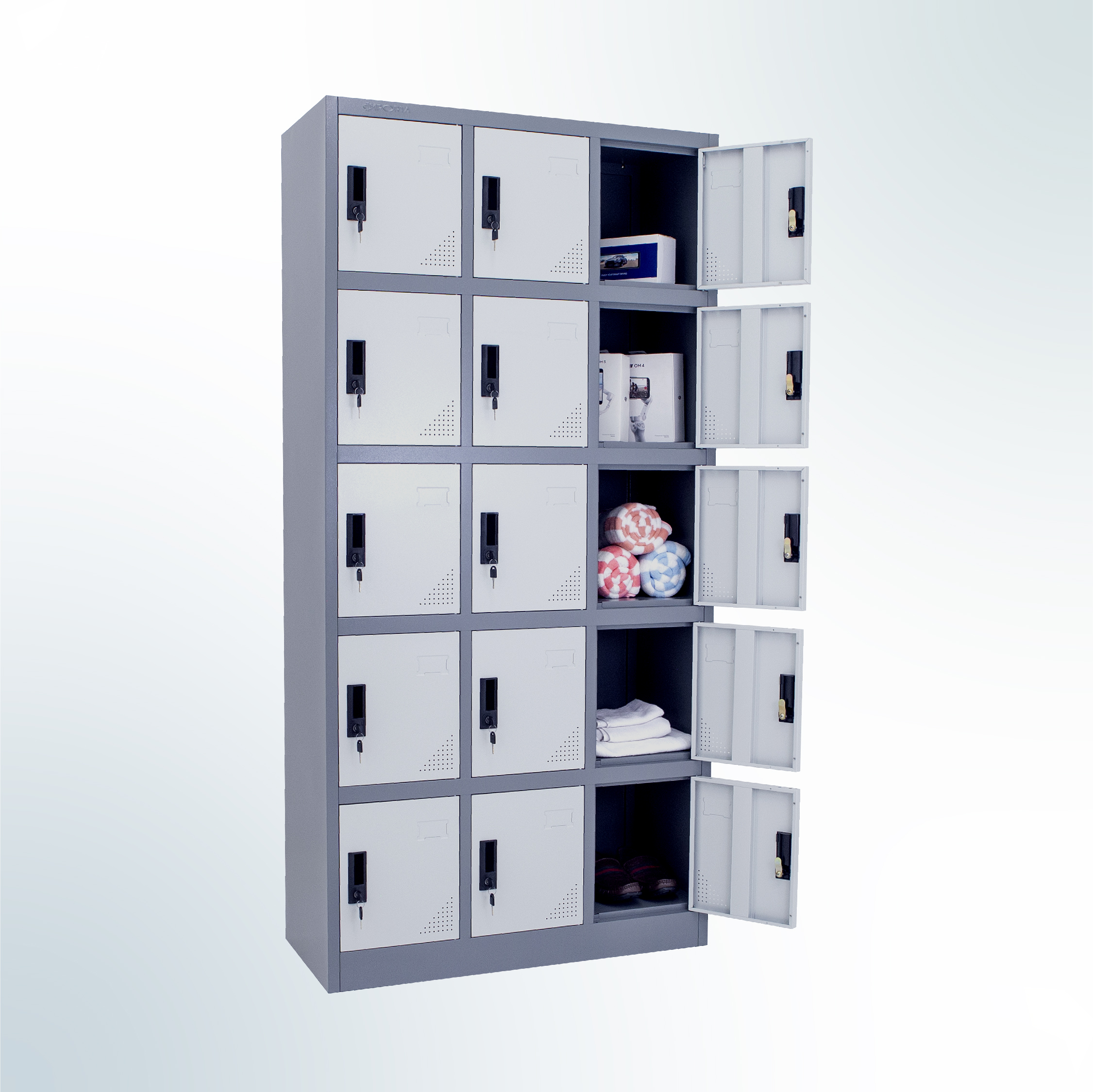 MUTOH-R TWO TONE | Locker Besi 15 Pintu – Kombinasi Abu - Gambar 2