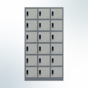 MUTOH-R TWO TONE | Locker Besi 18 Pintu – Kombinasi Abu