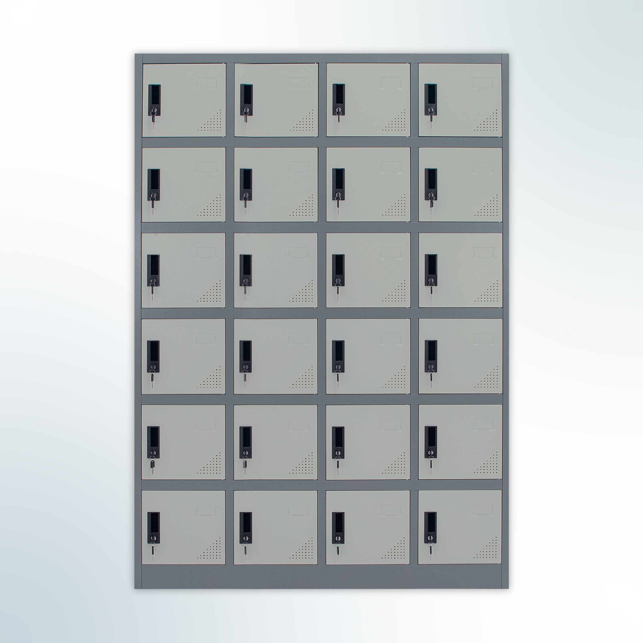 MUTOH-R TWO TONE | Locker Besi 24 Pintu – Kombinasi Abu
