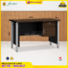 Meja POPULAR MT-112 Walnut meja kerja meja tulis 1/2 Biro kaki besi meja kantor kaki besi 2 laci meja kerja 120 cm