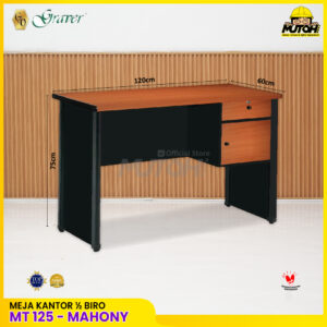 Meja GRAVER MT-125 Mahony meja kerja meja tulis 1/2 Biro meja kantor 2 laci meja kerja 120 cm