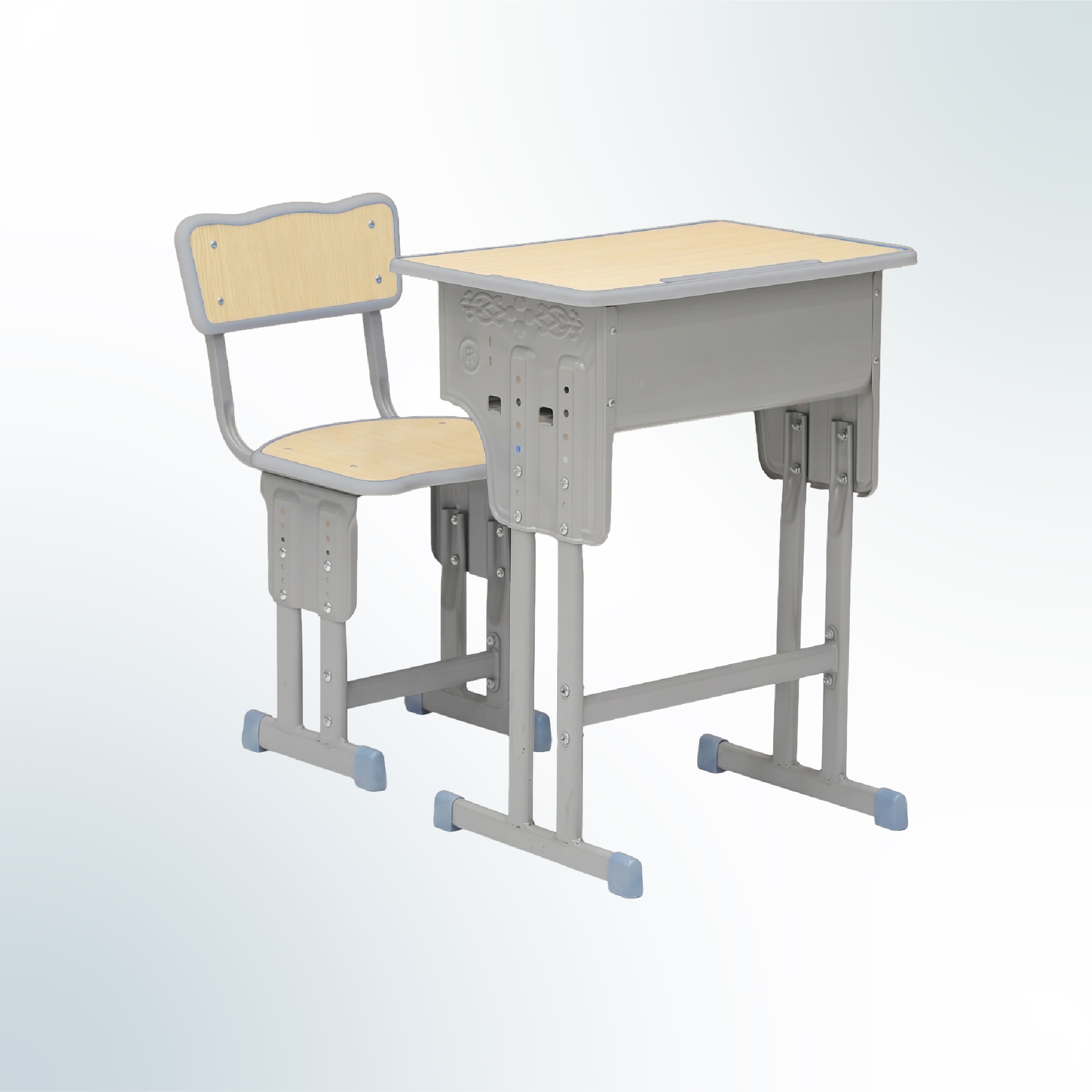 MEJA BELAJAR | Meja Set Wooden Grey Meja Kursi Siswa Ekonomis Warna Kayu Lis Abu Abu