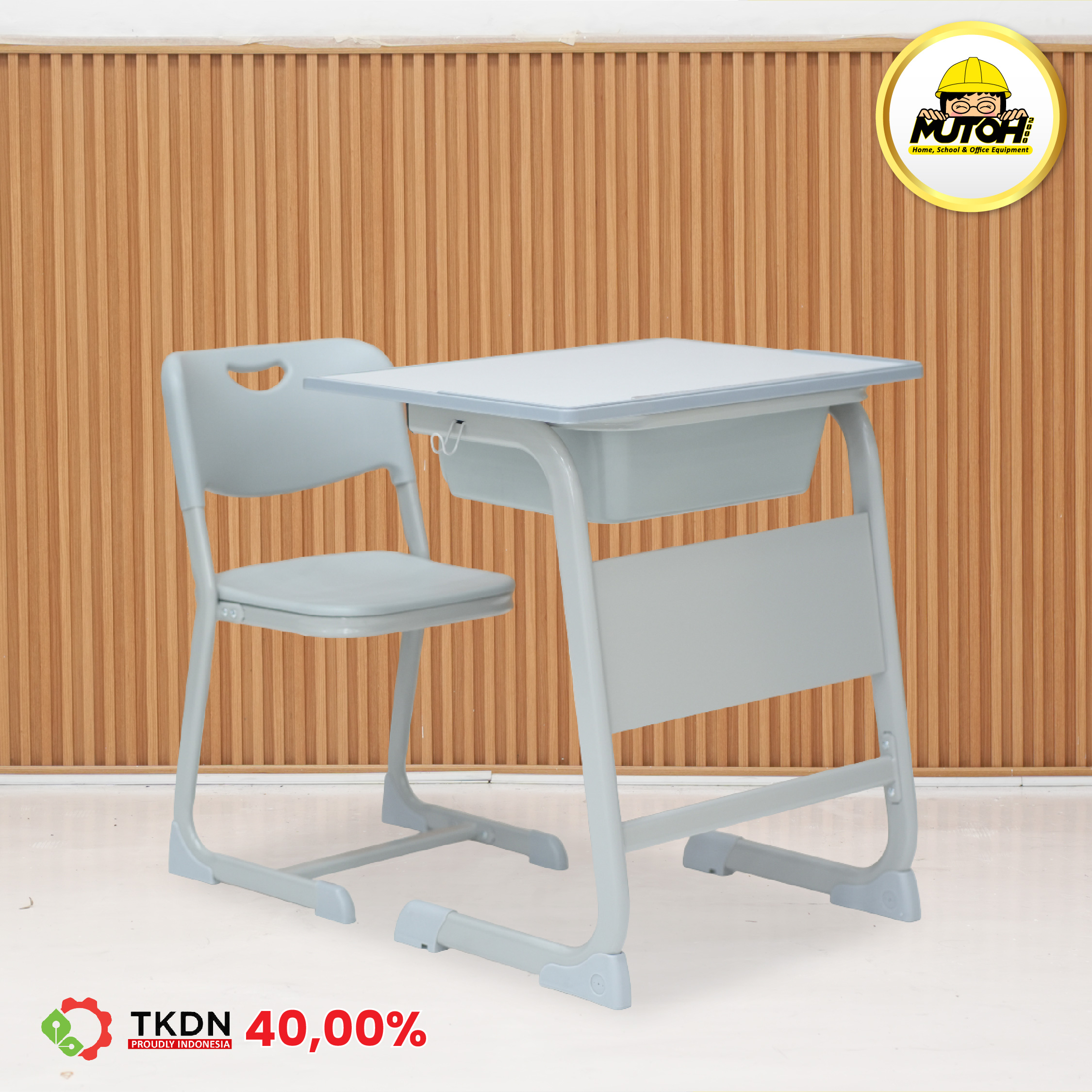 Meja belajar anak meja kursi siswa super laci plastik | MUTOH TKDN