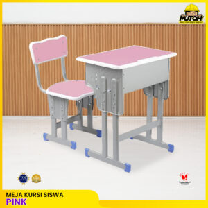 Meja belajar Set Pink meja kursi siswa | warna merah muda MUTOH EKONOMIS