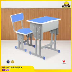 Meja belajar Set Blue meja kursi siswa | warna biru MUTOH EKONOMIS