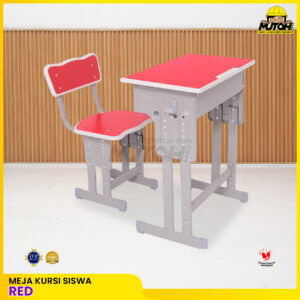 Meja belajar Set Red meja kursi siswa | warna merah MUTOH EKONOMIS