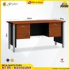 Meja POPULAR MT-115 Mahogany meja kerja meja tulis 1 Biro kaki besi meja kantor kaki besi 4 laci meja kerja 150cm