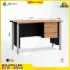 Meja POPULAR MT-113 Beech meja kerja meja tulis 1/2 Biro kaki besi meja kantor kaki besi 3 laci 120cm