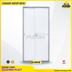 Lemari besi arsip 2 pintu sliding plat 2 warna MUTOH CURVE