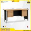 Meja POPULAR MT-115 Beech meja kerja meja tulis 1 Biro kaki besi meja kantor kaki besi 4 laci meja kerja 150 cm