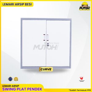 Lemari besi arsip PENDEK pintu swing plat 2 warna MUTOH CURVE