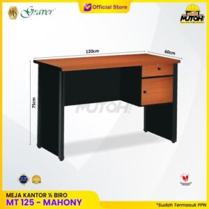 Meja GRAVER MT-125 Mahony meja kerja meja tulis 1/2 Biro meja kantor 2 laci meja kerja 120 cm