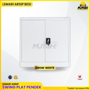 Lemari besi arsip PENDEK pintu swing plat putih MUTOH SNOW WHITE