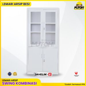 Lemari besi arsip 2 pintu kombinasi swing abu muda MUTOH JAVELIN