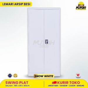 Lemari besi arsip 2 pintu swing plat putih MUTOH SNOW WHITE