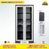 Lemari besi arsip 2 pintu swing kaca abu muda MUTOH JAVELIN