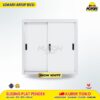Lemari besi arsip PENDEK pintu sliding plat putih MUTOH SNOW WHITE