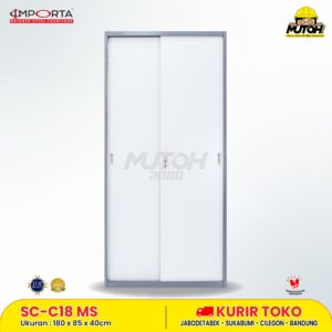 Lemari besi arsip 2 pintu sliding plat 2 warna MUTOH CURVE