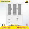 Lemari besi arsip kombinasi 3 pintu 3 laci putih MUTOH SNOW WHITE
