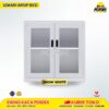 Lemari besi arsip PENDEK pintu swing kaca putih MUTOH SNOW WHITE