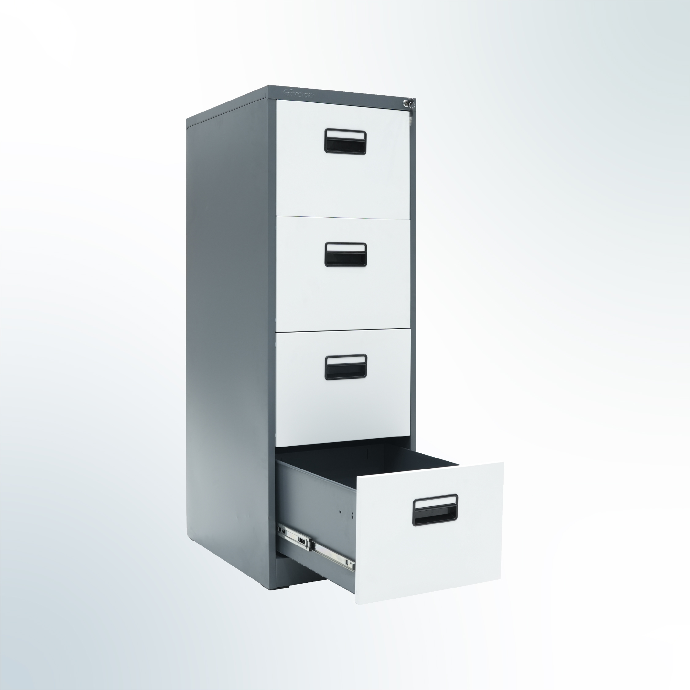 MUTOH-E TWO TONE | Filing Cabinet 4 Susun 4 Laci - Kombinasi Abu - Gambar 2
