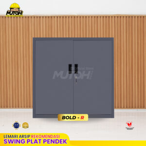 Lemari arsip besi Rekomendasi | Pendek pintu swing plat abu tua MUTOH BOLD