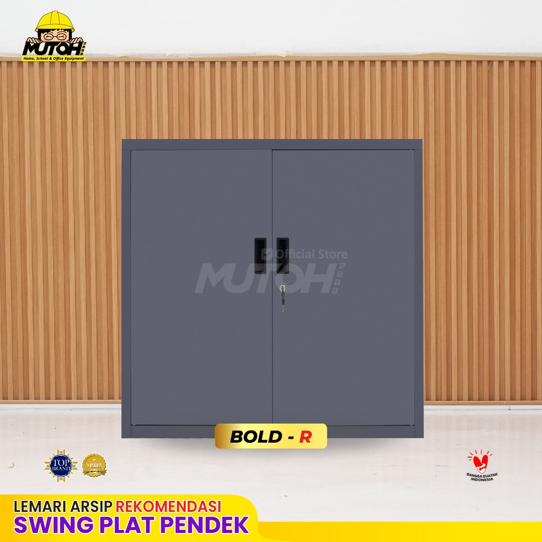 Lemari arsip besi Rekomendasi | Pendek pintu swing plat abu tua MUTOH BOLD