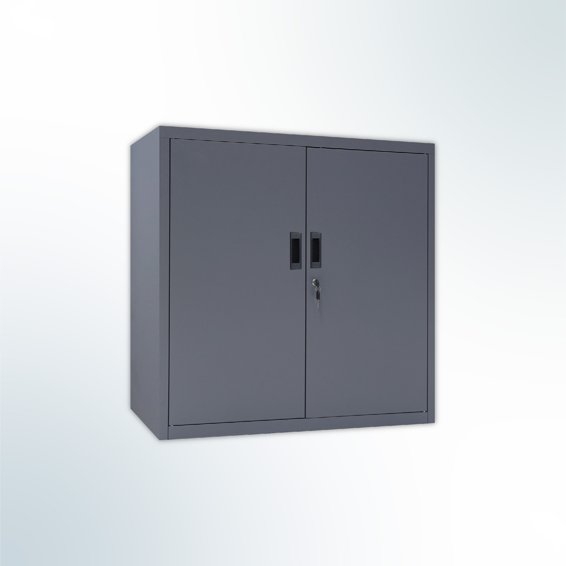 MUTOH-R DARK GREY | Lemari Arsip Besi Pendek 2 Pintu Swing Plat – Abu Tua - Gambar 2
