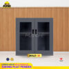 Lemari arsip besi Rekomendasi | Pendek pintu swing kaca abu tua MUTOH BOLD