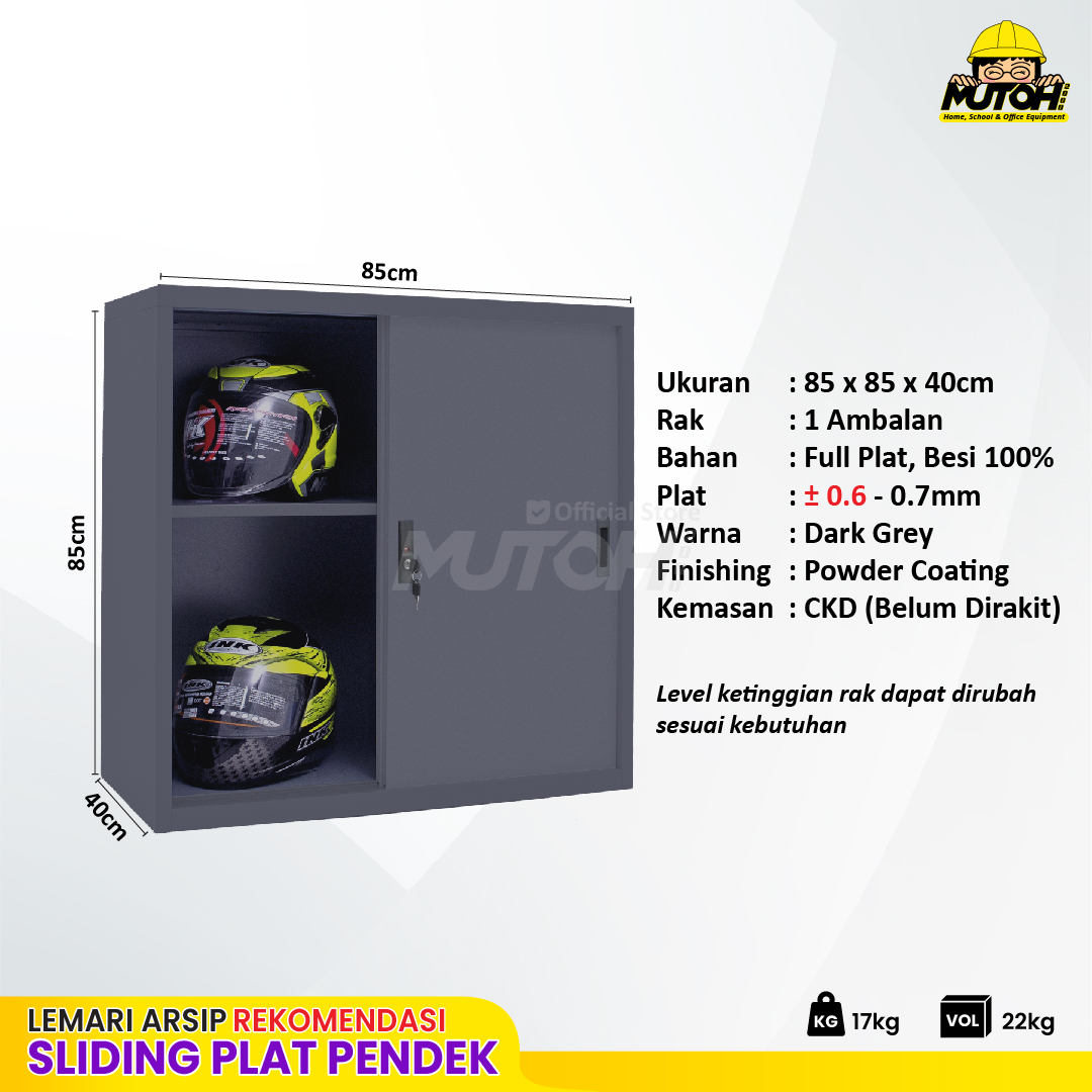 Lemari arsip besi Rekomendasi | Pendek pintu sliding plat abu tua MUTOH BOLD - Gambar 2